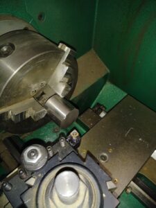 Material on lathe